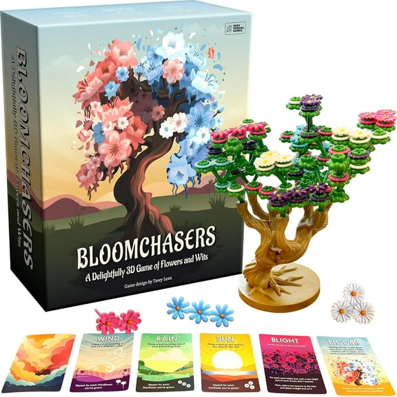 Bloomchasers: 3D Tree-Building Strategy Board & Card Game | Perfect for Family & Friends | 1-4 Players, Ages 12 