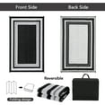 thumbnail image 6 of Gavee 9'x12' Waterproof Outdoor Rug, Reversible Patio Area Rug Indoor Outdoor Carpet, Plastic Modern Geometric Carpet for RV Camping Deck Balcony, Porch, Picnic, with Storage Bag, Black and White, 6 of 8
