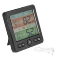 thumbnail image 1 of Temperatura interior Indicador de humedad Reloj Pantalla grande Pantalla digital electrónica Termómetro Higrómetro TS‑6211Negro, 1 of 5
