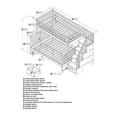 thumbnail image 3 of Atlantic Furniture Lit Superposé Columbia avec Escalier, Simple/double, Blanc, 3 of 5