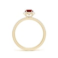 thumbnail image 2 of ANGARA Lab Grown 1 Ct Oval Ruby Classic Halo Engagement Ring for Women in 14K Yellow Gold (Size-7x5mm) | July Birthstone, Birthday, Anniversary, Jewelry Gift for Women | Lab-Grown Ruby Ring, 2 of 8