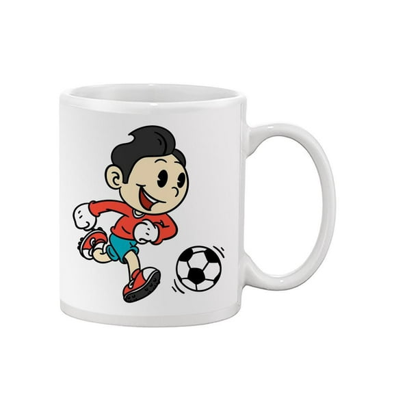 Young Boy Playing Soccer Mug - SPIdeals Designs,