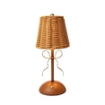 thumbnail image 2 of Vintage Rattan LED Table Lamp, Rechargeable Touch Dimmable Bedside Light with Woven Shade, Cordless Accent Lamp for Bedroom, Living Room, Patio, Nightstand, A, 2 of 6