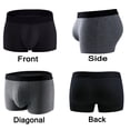 thumbnail image 3 of ASUDESIRE Men's Underwear Boxer Briefs Cotton Huge Pouch Trunks Short Leg Underwear 5 Pack Black and Gray-M, 3 of 6
