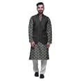thumbnail image 1 of Atasi Ensemble de Pyjama Kurta Churidar Imprimé Traditionnel avec Veste Nehru pour Hommes, 1 of 5