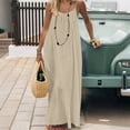thumbnail image 5 of Ichuanyi Summer Dresses Women Casual Solid Sleeveless Dress Sling Backless Long Dress, 5 of 9