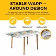 thumbnail image 4 of Vintage Beach Coastal Table Cloths for 5 Foot Rectangle Tables, Nautical Shell Starfish Coral Summer Patio Waterproof Elastic Fitted Tablecloths, Washable Rectangular Table Cover for Camping, 4 of 8