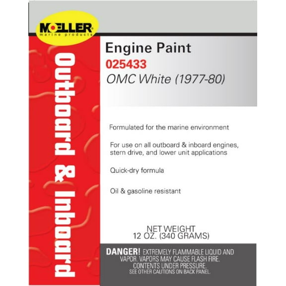 Moeller 25433 12 oz Engine Paint for 1972-1980, Johnson White