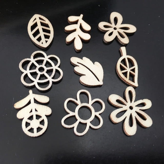 Virutas de madera finas para decoración, docenas de estilos, material, forma, astillas de madera huecas mixtas
