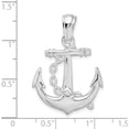 thumbnail image 4 of Sterling Silver Polished 3D Anchor W/Chain Pendant(Length 32.69) - Jbsp, 4 of 5