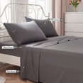 thumbnail image 2 of Johnpey Modern 4 Piece Gray Solid Print Bamboo Derived Rayon Bed Sheet Sets, Full, 2 of 8