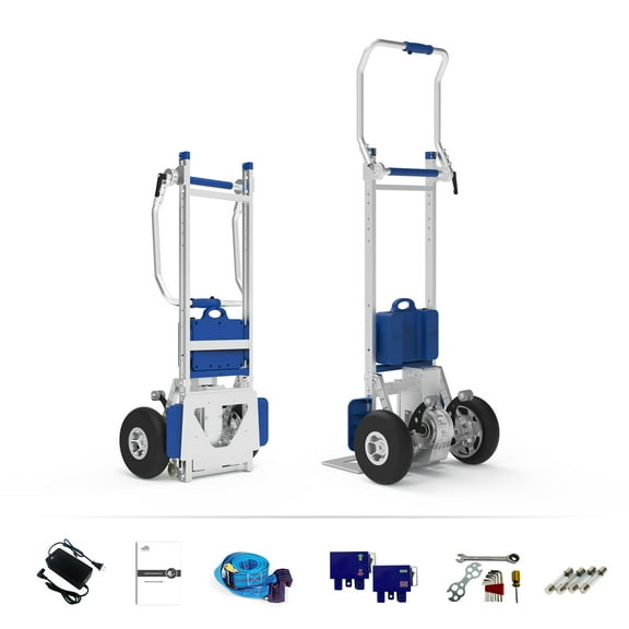 XSTO ZW7250GC 550 LBS Powered Stair Climbing Hand Truck Dolly Cart For Moving, Heavy Duty Stair Climbing Hand Truck with Foldable Handle and Brake System