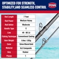 thumbnail image 4 of Penn Carnage III Boat Conventional Casting Fishing Rod, 7’, Loads 40 – 80 Lbs, Black, 4 of 10