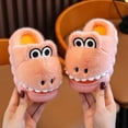 thumbnail image 2 of MUXiin Toddler Slippers Girls Girls Slippers Dinosaur Design Indoor Footwear Cozy Comfortable Home Use Winter Everyday Wear For Kids Ages 4 To 13(3.5-4 Years,Pink), 2 of 5