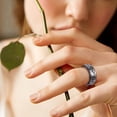 thumbnail image 6 of YAZI Stainless Steel Spinner Rings Fidget Band Rings Moon Star Flower Butterfly Anxiety Rings for Women Men, 6 of 13