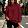 thumbnail image 6 of Warop Womens Mock Neck Sweatshirts Oversized Long Sleeved Pullover Tops Casual Loose Fall Fashion Outfits, 6 of 9
