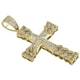 thumbnail image 4 of 10K Yellow Gold Miami Cuban Link Diamond Cross Pendant 1.95" Pave Charm 1.18 CT., 4 of 6