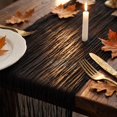 thumbnail image 6 of 10FT Black Sheer Table Runner, Rustic Cotton Linen Blend Long Tablecloth for Halloween Wedding Party Decor, Extra Long Elegant Banquet Buffet Overlay, 6 of 6