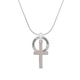 thumbnail image 2 of Delight Jewelry Stainless Steel 1.3" Cross - Laugh Ring Charm Necklace, 18", 2 of 4