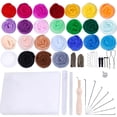thumbnail image 2 of Needle Needle Felting Kit Wool Roving 25 Colors Set Needle Felting Starter Kit Fibre Yarn Needle Felting Supplies for DIY Crafting Home Office Art Use, 2 of 6