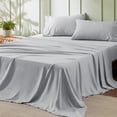 thumbnail image 1 of Juego de sábanas Bedsure California King, 4 piezas, color gris claro, 1 of 7
