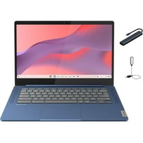 Lenovo IdeaPad Slim 3 Chromebook 14" FHD Laptop, MediaTek Kompanio 520, 4GB RAM, 64GB eMMC, Wi-Fi 6, Bluetooth, Chrome OS, Abyss Blue with Mazepoly Accessories