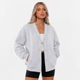 thumbnail image 2 of SUNBS V‑Neck Button Sweatshirts Cardigan for Women Fall Jacket Oversized Casual Clothes with Pockets, 2 of 7