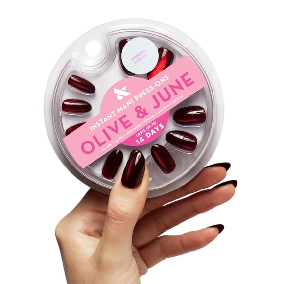 Manicería instantánea ovalada Olive & June Press-On Nails, tamaño mediano