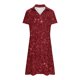 thumbnail image 5 of Vestido Corto de Manga Larga para Mujeres Brillante Impresión Cuello en V Suelto Cómodo, Vestido de Moda de Malla para Fiesta Y Ocasional, 5 of 7