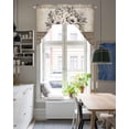 thumbnail image 4 of Vintage Flowers Swag Valances for Windows, Small Curtains Drapes, Farmhouse Floral Leaves Retro Wood Board Kitchen Window Curtains Over Sink Window Treatment Valance for Bedroom/Bathroom 56"x36", 4 of 5