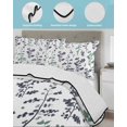 thumbnail image 3 of Full Size Quilt Bedding Set, Green Grey Botanical Reversible Summer Quilt 3 Pieces, Watercolor Spring Floral Summer Leaf Lightweight Bedspreads Coverlets with 2 Pillow Shams for All Seasons, 3 of 5