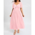 thumbnail image 3 of Vestido Pinup Fashion con lunares suizos maxi rosa claro, talla grande, 3 of 6