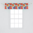 thumbnail image 2 of Ambesonne Flowers Window Valance, Grunge Rustic Effect Blooms, 54" X 12", Dark Coral Violet and Blue, 2 of 3