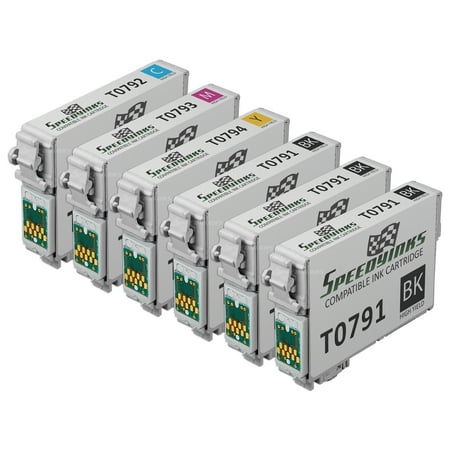 Speedy Inks Remanufactured Ink Cartridge Replacement for Epson 79 High Yield (3 Black  1 Cyan  1 Magenta  1 Yellow  6-P 6PK Remanufactured High Yield Ink Set for Epson 79 (3x T079120 1ea T079220 T079320 T079420) BCMY for use in Epson Stylus Photo 1400  Epson Artisan 1430