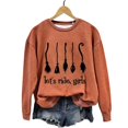 thumbnail image 4 of Halloween Sweaters for Women Halloween Sweatshirts Pullovers T Shirts Tops Witch Graphic Sweatshirts Crew Neck Soft Lightweight Long Sleeves Print for Halloween Parties Womens Sweaters, 4 of 5