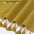thumbnail image 2 of Velvet Tier Curtain Valance, Rod Pocket Boho Tassel Luxury Shade Curtain, 2 of 7
