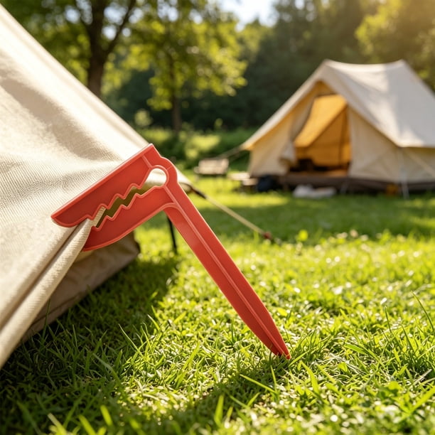 Beach Towel Anchors Stakes Clips Plastic Sand Stakes Windproof Picnic Blanket Pegs For Sand Grass Lawns Travel Orange