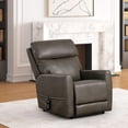 thumbnail image 5 of Furniture of America Hilltop Gray Faux Leather Power Lift Recliner with USB Port, 5 of 11