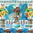 thumbnail image 1 of Suministros para fiesta de cumpleaños de Moana, 172 piezas, decoraciones para fiesta de cumpleaños de Moana, suministros para fiesta de Moana, incluye pancarta de Moana, globos, adornos para magd, 1 of 5