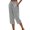Grey, variant on Capri Pants for Women BWASD Casual High Waist Stretch Drawstring Straight Wide Leg Pants with Pocket Cotton Linen Loose Breathable Summer Comfy Trousers 35 Color (L)