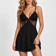 thumbnail image 2 of Stamzod Womens Nightgown Fashion Lace Hollow Out Side Slit Chemise Night Dress V Neck Lingerie Sleepwear L, 2 of 5