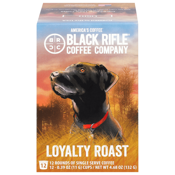Black Rifle Coffee Company Loyal Spirit Single Serve Coffee Pods, Light Roast, 12 Count K-cup pods, 4.6-ounce box