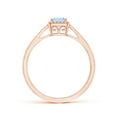 thumbnail image 2 of ANGARA Natural Classic Square Aquamarine Halo Ring in 14K Rose Gold for Women (Size-4mm) | March Birthstone, Birthday, Anniversary, Jewelry Gift for Women | Natural Aquamarine Ring, 2 of 8