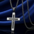 thumbnail image 2 of Cross Pendant Necklace for Men, Large Jesus Christ 316L Stainless Steel Cross Pendant Necklace, Box Chain Heavy Duty Necklace for Men, 2 of 5