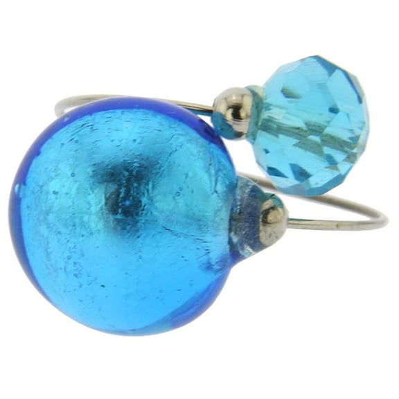 GlassOfVenice Murano Glass Lagoon Reflections Ring - Sky Blue