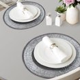 thumbnail image 2 of Beaded Placemats Set of 4 for Dining Table, Table Placemats, 14 Inches Round - Silver Gray, 2 of 10