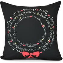 Simply Daisy, Wreath of Words Word Print Outdoor Pillow