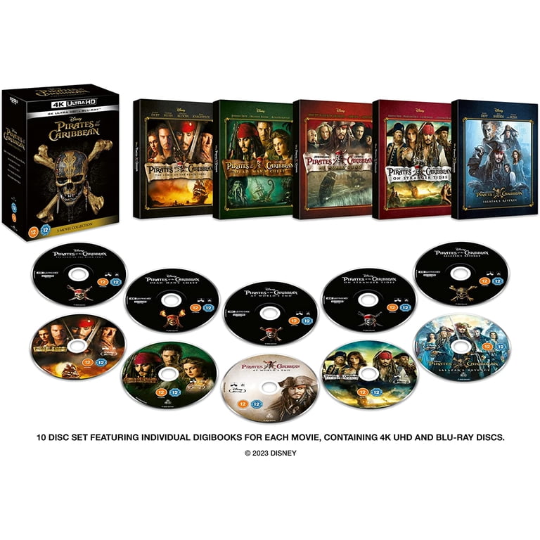 Disney, Pirates of The Caribbean 1-5 UHD Box set, UHD + Blu-ray