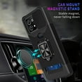 thumbnail image 3 of Heavy Duty Case for Motorola Moto G Stylus 5G 2022 with Camera Lens Sliding Cover Card Holder, Rugged Protection Shockproof Phone Cover with Rotate Ring Holder Stand Magnetic Car Mount, Silver, 3 of 7