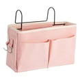 thumbnail image 4 of Organizador de almacenamiento para cabecera de cama, bolsa de almacenamiento para colgar junto a la cama, bolsillo, color rosa, 4 of 5